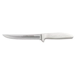 (6 Pack Value Bundle) DRI13303 SaniSafe Scalloped Utility Knife, 6", Stainless Steel/Polypropylene