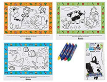 Load image into Gallery viewer, Hoffmaster Adult Coloring Placemat Combo, 4 Designs per case (Pack of 200 total), 100 Packages of Colored Pencils
