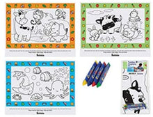 Load image into Gallery viewer, Hoffmaster Adult Coloring Placemat Combo, 4 Designs per case (Pack of 200 total), 100 Packages of Colored Pencils
