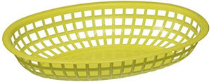 Winco Oval Fast Food Baskets, 10.25-Inch by 6.75-Inch by 2-Inch, Yellow, Pack of 12