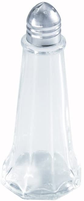 Winco G-110, 1-Ounce Tower Glass Shaker With Chrome Top, Seasoning Salt Pepper Shakers, 1 Dozen