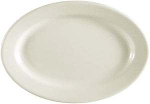 CAC China Rolled Edge White Oval Platter