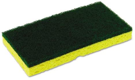 Continental Medium-Duty Scrubber Sponge, 3 1/8 x 6 1/4 in, Yellow/Green - Includes 5 sponges per pack, 8 packs per case.