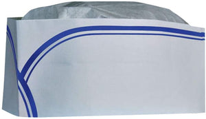 Cellucap Low Profile Round Crown Style Blue Strip Overseas Cap - 1000 per case.