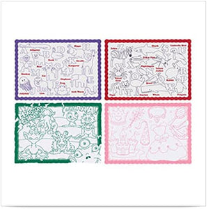Hoffmaster Color Me Combo with Crayons Placemat, 9.75 x 14 inch - 200 per case.