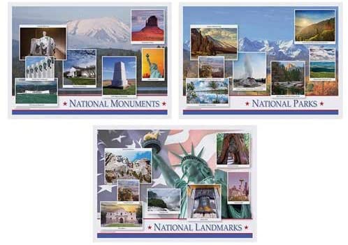 Hoffmaster 3 Designs National Pride Paper Placemat, 10 x 14 inch - 1000 per case.
