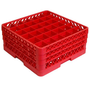 Vollrath TR7CCC-02 Traex Red 36 Compartment Glass Rack w/ 3 Extenders