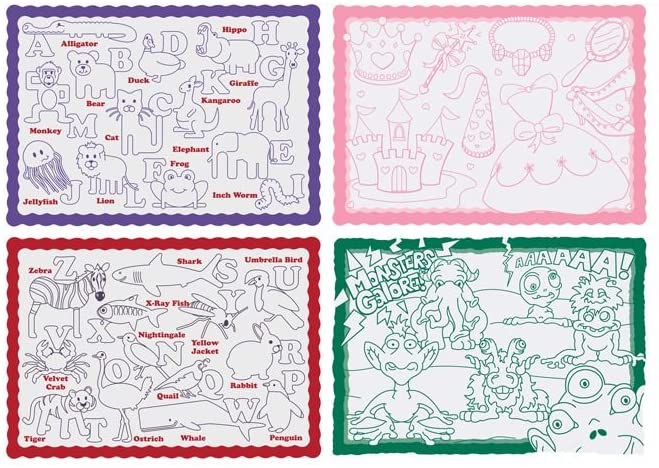 Hoffmaster Color Me Refill Printed Design Placemat, 9.75 x 14 inch - 1000 per case.