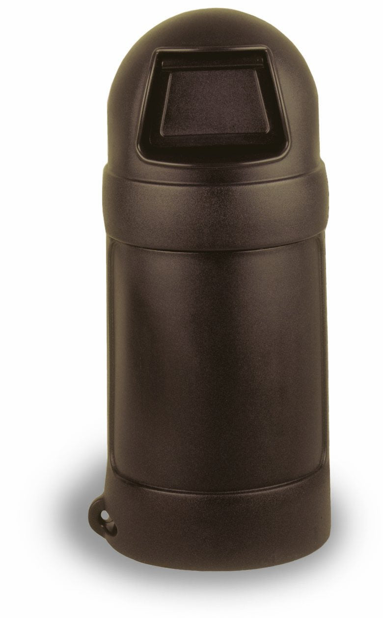Continental 1427BN, 21-Gallon Roun'Top LLDPE Waste Receptacle with Rigid Plastic Liner, Round, Brown (Case of 1)