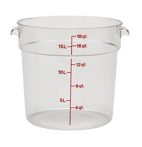 Cambro RFSCW18135 Round Storage Container, 18 Quart Capacity, Clear