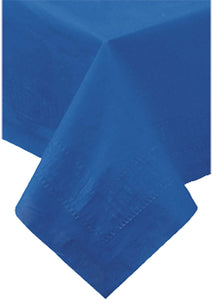 Hoffmaster Navy Cellutex Tablecover, 2 ply tissue 1 ply poly, 82" x 82", Pack of 25