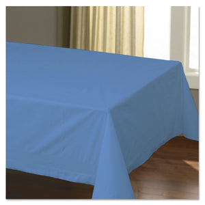 Hoffmaster 4108-D44 Solid Marina Blue 2 Ply Tissue 1Ply Poly Table Cover - Banquet Size, 54 x 108 inch - 25 per case.