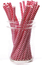 Load image into Gallery viewer, Hoffmaster Cocktail Straw Black Chevron, S!mply Baked 5-1/2", Pack of 500