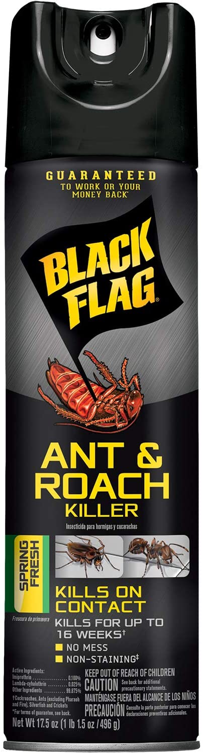 Black Flag Ant and Roach Killer Aerosol Spray, Spring Fresh Scented, 17.5-Ounce