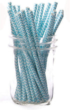 Load image into Gallery viewer, Hoffmaster Cocktail Straw Black Chevron, S!mply Baked 5-1/2", Pack of 500