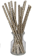 Load image into Gallery viewer, Hoffmaster Cocktail Straw Black Chevron, S!mply Baked 5-1/2", Pack of 500