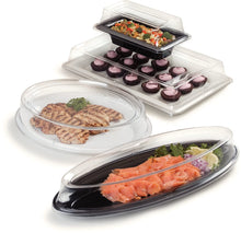 Load image into Gallery viewer, Carlisle 44432C07 Palette Designer Displayware Polycarbonate Cover, 3" H, Clear, For 1/2 Size Food Pan (Case of 12)