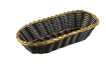 Load image into Gallery viewer, Update International (BBV-94) 9" x 4 1/4" Oblong Black Vinyl Woven Basket