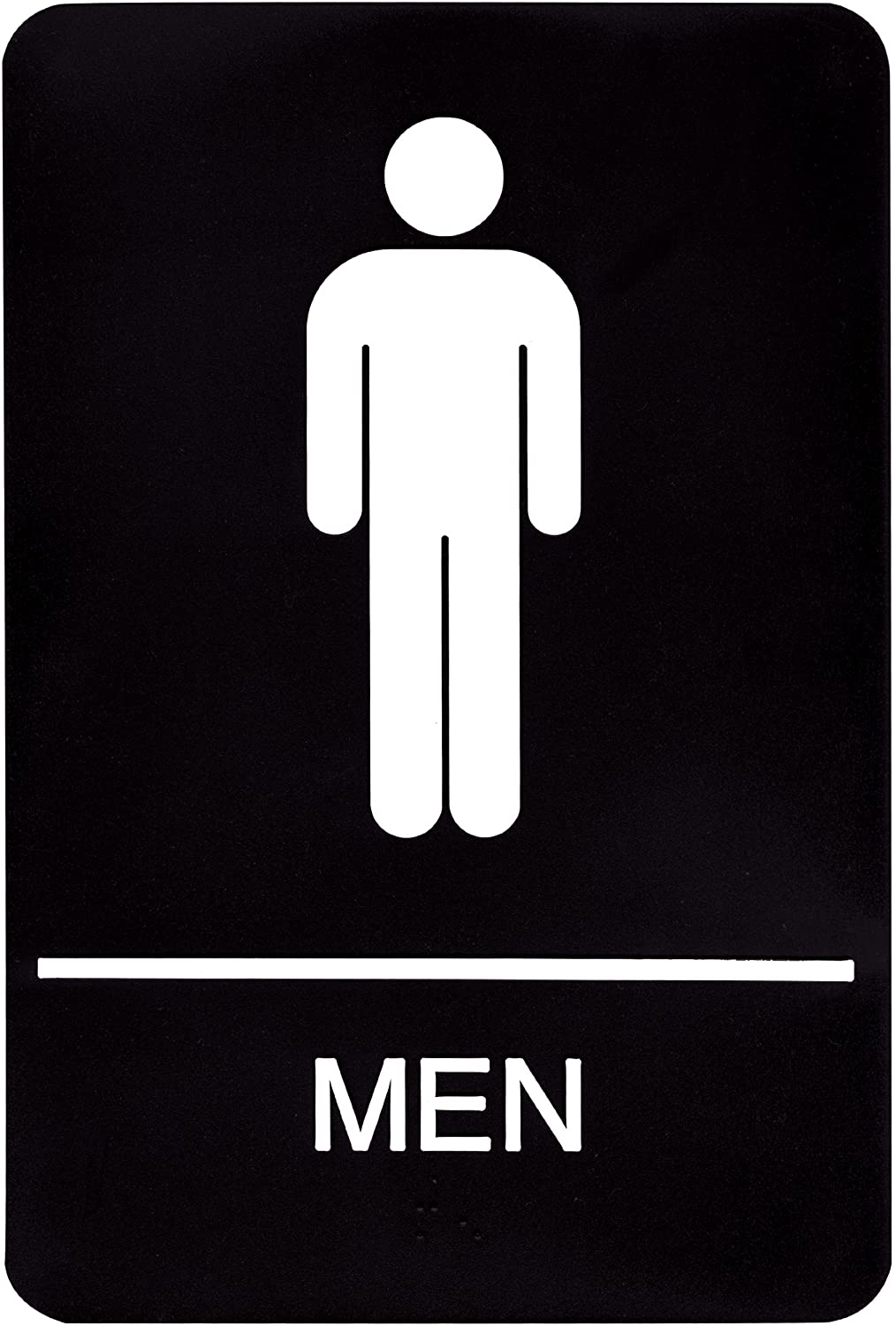 Headline Sign ADA Men's Restroom Sign with Tactile Graphic, 6 Inches by 9 Inches