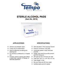 Load image into Gallery viewer, Tempo Sterile Alcohol Pads
