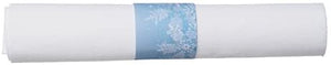 Hoffmaster CaterWrap Fashnpoint White Dinner Napkin Heavyweight Plastic Clear Cutlery Wrap with Blue Snowflake Band Kit - 100 per case.