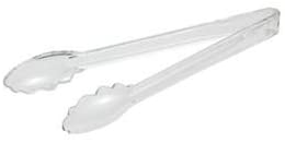 Winco PUT-12C 12" Utility Tong, Polycarbonate, Clear - Utility Tongs-PUT-12C