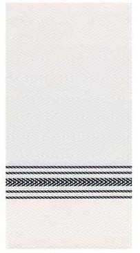 Hoffmaster FashnPoint Black and White Dishtowel Printed Dinner Napkin, 15.5 x 15.5 inch - 800 per case.