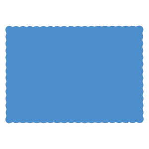 Hoffmaster 310554 13-1/2 Inch Length by 9-1/2 Inch Width Skyblue Scalloped Edge Economy Recycled Placemat (Case of 1000)