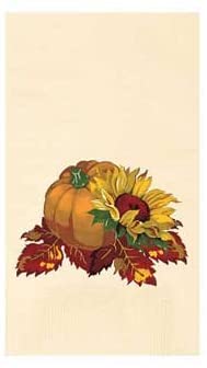 Hoffmaster 2 Ply Fall Bounty Ecru Printed Dinner Napkin, 15 x 17 inch - 1000 per case.