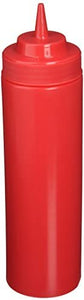 Winco 6-Piece Wide Mouth Squeeze Bottles, 24-Ounce, Red