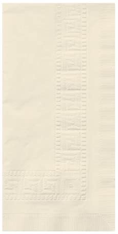 Smith Lee Ecru Greek Key Embossed Dinner Napkin, 17 x 17 inch - 100 per Pack - 6 Packs per case.