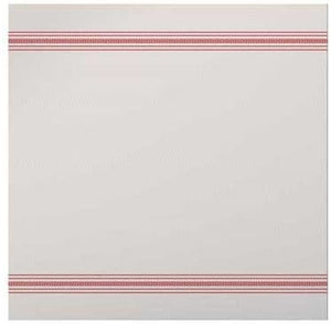 Hoffmaster FashnPoint Flat Pack White and Red Dishtowel Printed Napkin, 15.5 x 15.5 inch - 750 per case.