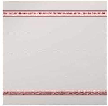 Hoffmaster FashnPoint Flat Pack White and Red Dishtowel Printed Napkin, 15.5 x 15.5 inch - 750 per case.