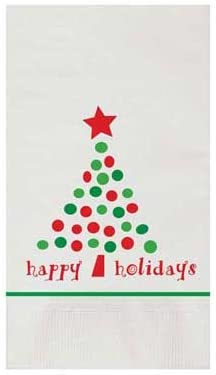 Hoffmaster Holiday Dots 1 Ply Paper Recycled Dinner Napkin, 15 x 17 inch - 1000 per case.