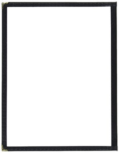 Winco Double Fold Menu Cover, 12-Inch x 9.5-Inch, Black