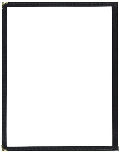 Winco Double Fold Menu Cover, 12-Inch x 9.5-Inch, Black