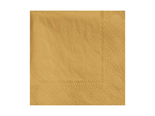 Hoffmaster Napkin Beverage Glittering Gold 9.5x9.5 2 Ply 1/4 Fold, 250 Each (4 Pack)