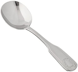 Winco 0006-04 12-Piece Toulouse Bouillon Spoon Set, 18-0 Extra Heavy Weight Stainless Steel