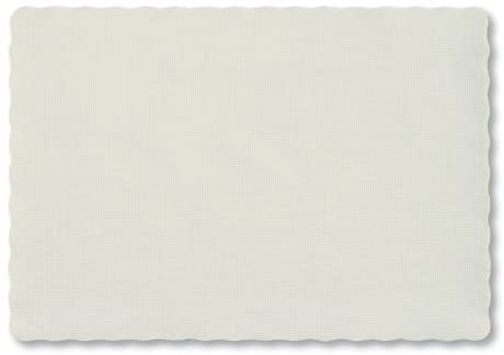 Hoffmaster White Groundwood Knurl Embossed Recycled Placemat, 9 1/2 x 13 1/2 inch - 1000 per case.