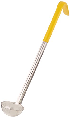 Winco LDC-1 Stainless Steel Ladle with Yellow Handle, 1-Ounce