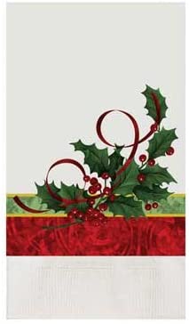 Hoffmaster 2 Ply Holiday Traditions Recycled Dinner Napkin, 15 x 17 inch - 1000 per case.