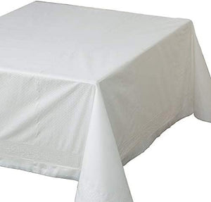 Hoffmaster 210086 White Greek Key 82 x 82" Paper Table Cover - 25 / CS