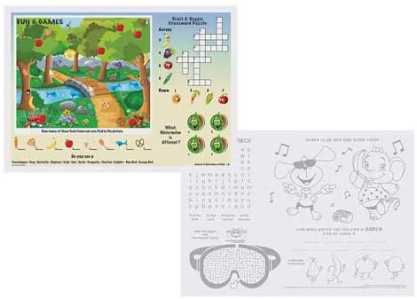 Hoffmaster Fun and Games Placemat, 10 x 14 inch - 1000 per case.