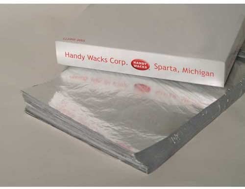 Handy Wacks Sandwich Wrap Laminated Foil Sheets, 9 x 12 inch - 2500 sheets per case.