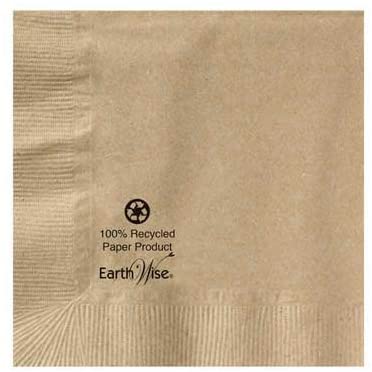 Hoffmaster Earth Wise 2 Ply Kraft Beverage Napkin, 10 x 10 inch - 3000 per case.