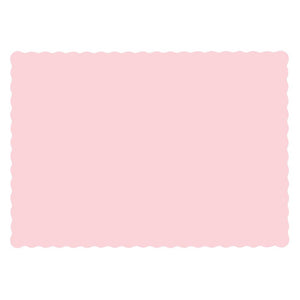 Hoffmaster 310558 Paper Placemat, 13-1/2" Length x 9-1/2" Width, Scalloped Edge, Pink (Case of 1000)