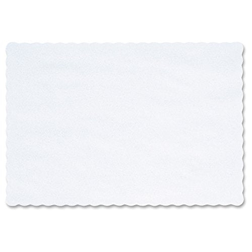Hoffmaster 901-ELS White Classic Scallop Placemat, 9 5/8 x 13 1/2 inch - 1000 per case.
