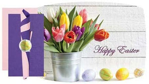 Hoffmaster Easter Tulips Combo Pack with Bonus Napkin Bands Kit - 750 per case.