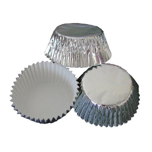 Hoffmaster Brooklace Silver Foil Fluted Bake Cup, 3 inch - 1500 per case.