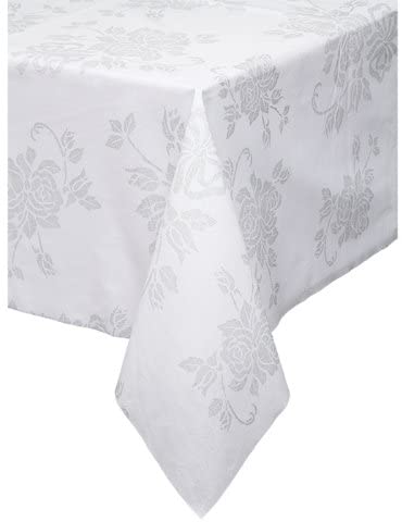 Hoffmaster 882-FD97 Linen-Like Silver Prestige Printed Dinner Size Table Cover, 82 x 82 inch - 24 per case.